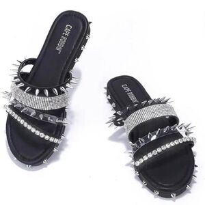 Cape Robbin Black Spiked Sandals